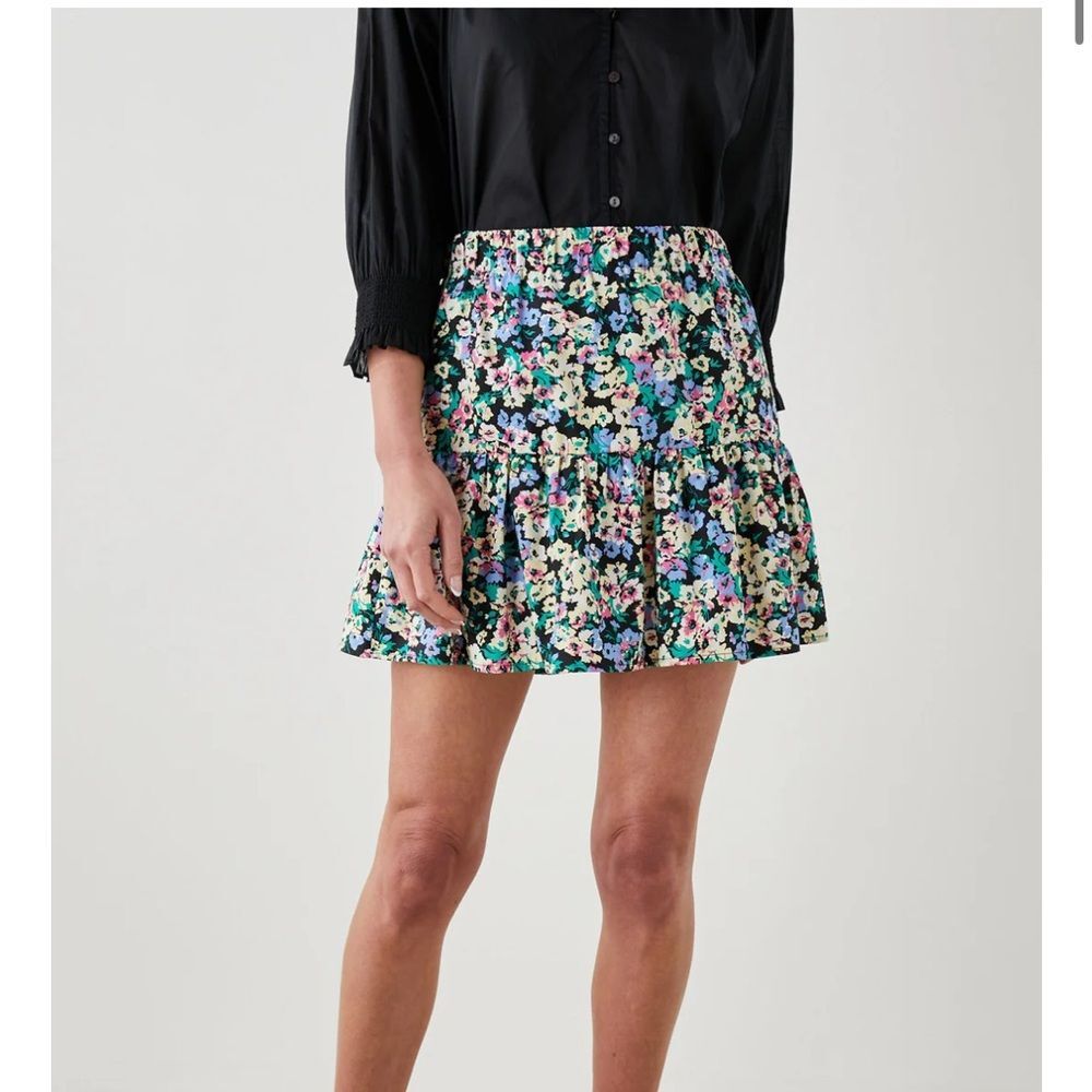 Rails Blue Mini Skater Skirt with Tiered Design for Casual Wear
